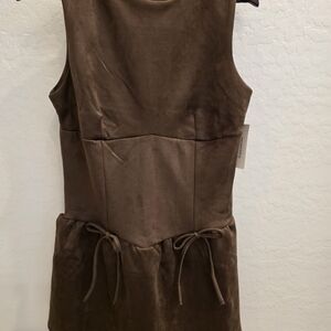 Francesca's Collections Brown Mini Dress with Tie Details